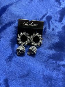 Oxidized Jhumka Earrings Set