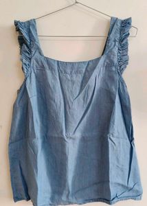 denim colour peplum top