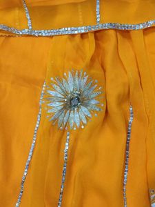 Orange Embroidered Kurta Set with lengha or skirt