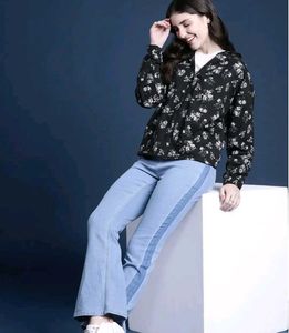 Floral Print Zip-Up Jacket LR-84