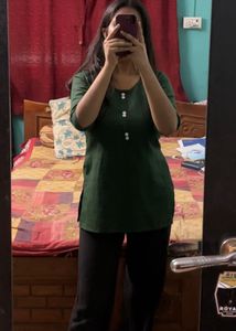 Olive Green Short Kurti