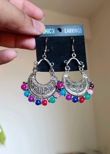 Multicolored Oxidised Earrings For Women