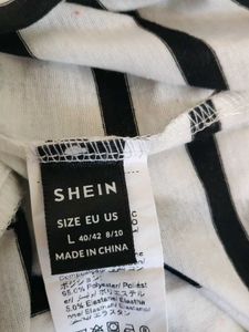 Shein Striped Button-Up Knit Dress