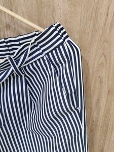 WARDROBE Striped Tie Waist Culottes