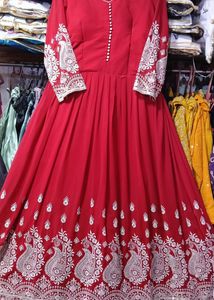 Karwachauth style Red Anarkali Suit