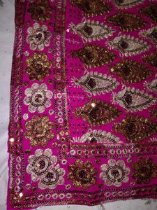 Gorgeous Rani Pink Embroidered Saree🤩