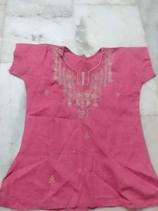 pink cotton short top