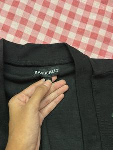 Cute Cherry Embroidered Black Cardigan