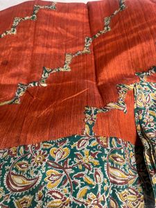 Elegant Orange Silk Blend Saree