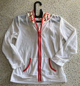 Sheer White Zip-Up Jacket