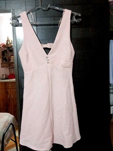 Chic Pink V-Neck Mini Dress