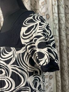 Monochrome Swirl Print Top