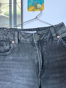 Black Wash Wide Leg Jeans