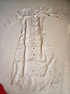 Elegant White Kurta with Subtle Print