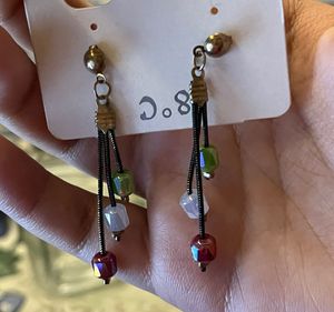 bead earrings (shining crystal)