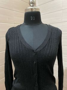Pintresty korean black glitter &amp; shinning cardigan