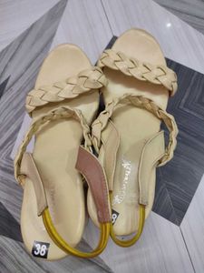 Cream Wedge Sandals