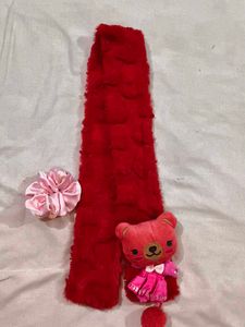 Red Plush Scarf