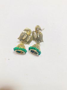 Peacock Jhumka Earrings