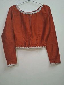 Elegant Rust-Colored Blouse