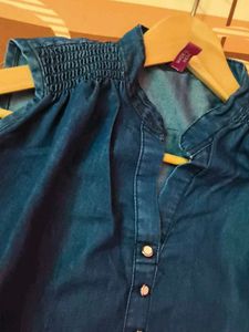 Sleeveless Denim Tunic Top