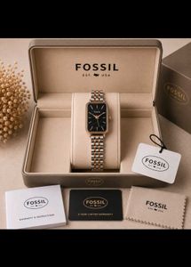 Fossil Rectangular Green Dial Watch