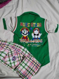 Kids Mario Themed Shirt and Pants Set
