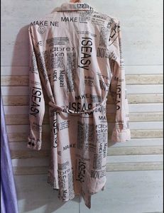 Newspaper Print Shirt Dress