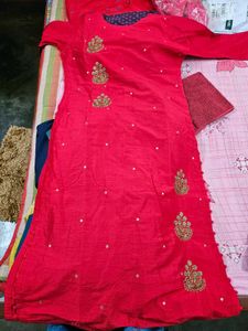 Red Embellished Kurta ❤️