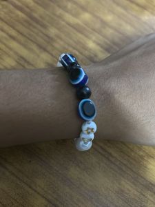 Evil Eye &amp; Moon Beaded Bracelet