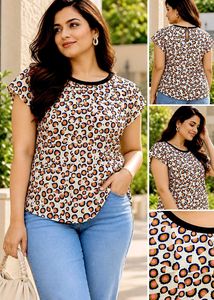Leopard Print Cap Sleeve Top