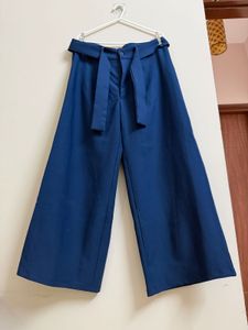 Navy Blue High-Waist Trousers