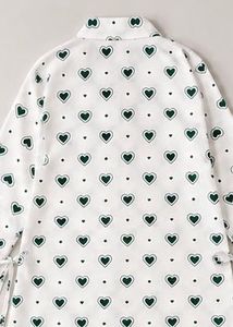 White Heart Print Cord Sets
