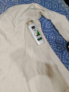 Cream V-Neck Long Sleeve Sweater and new shampoo