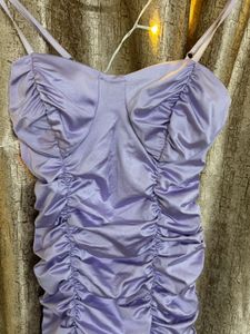 Lilac Ruched Bodycon Dress