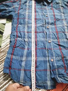 Men's Blue Plaid Long Sleeve Shirt