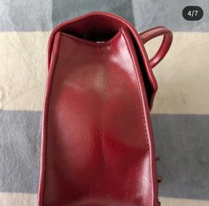 🎀Chic Red Studded Handbag