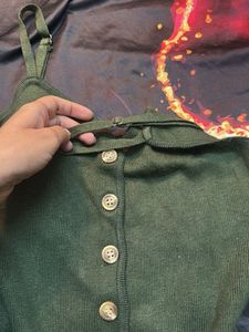 Olive Button-Down Midi Dress