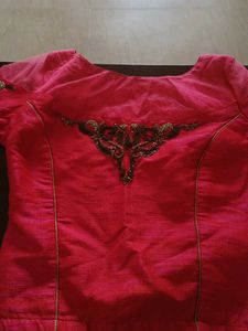 Designer Pink Embroidered Blouse