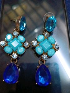 Sky Blue Party Wear Earrings