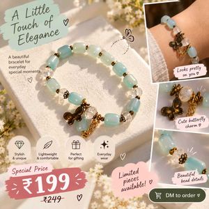 Charming Beaded Bracelet with Charm
