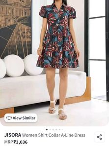 Tropical Floral Print A-Line Dress for Women