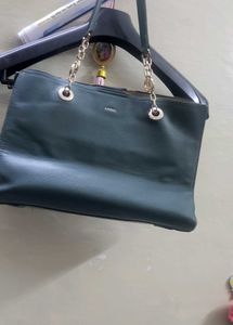 Stylish Dark Green Handbag