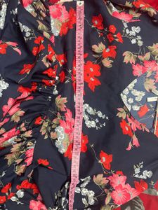 Chic Floral Print Peplum Top