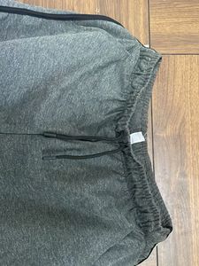 Gray Athletic Shorts with Black Trim