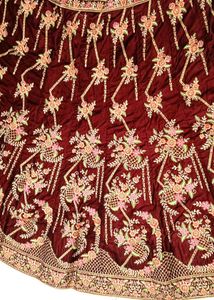 Maroon silk Lehenga
