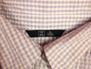 Women's lavender gingham button-up shirt