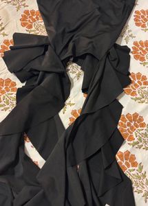 Black Ruffled Tube Top