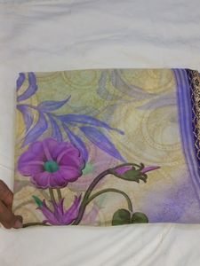 NEW LAVENDAR PRINTED SAREE
