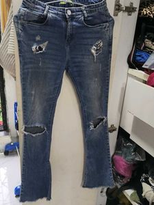 Distressed Flare Jeans
